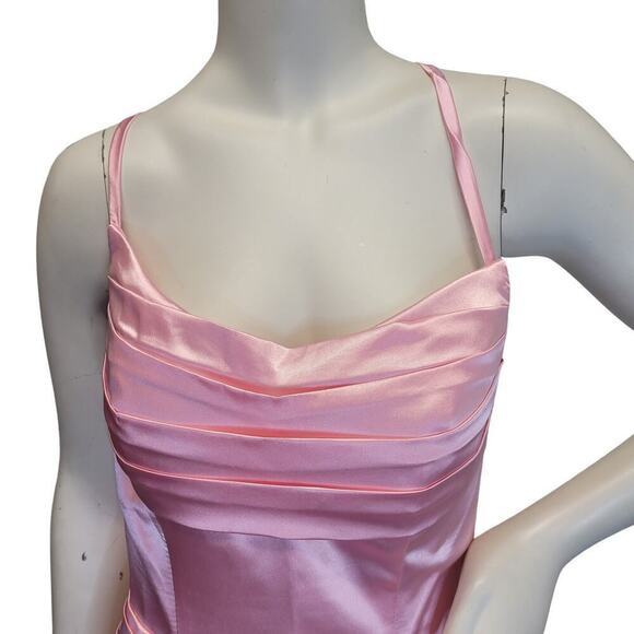 NWT Beautiful Bubblegum Pink Formal Gown Prom Dress Wedding Bridesmaid MOTB - Picture 10 of 11